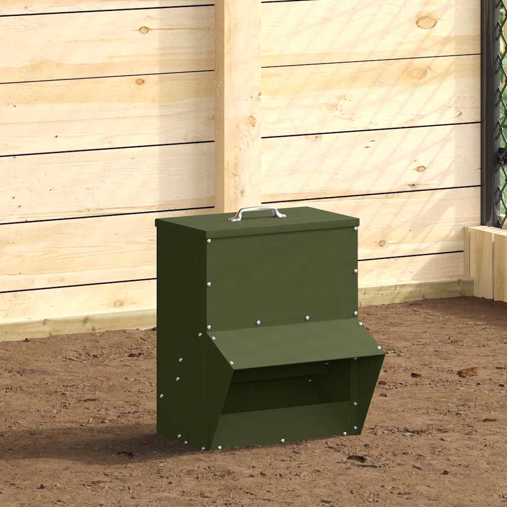 Comedouro para galinha verde oliva 20 x 25 x 35 cm
