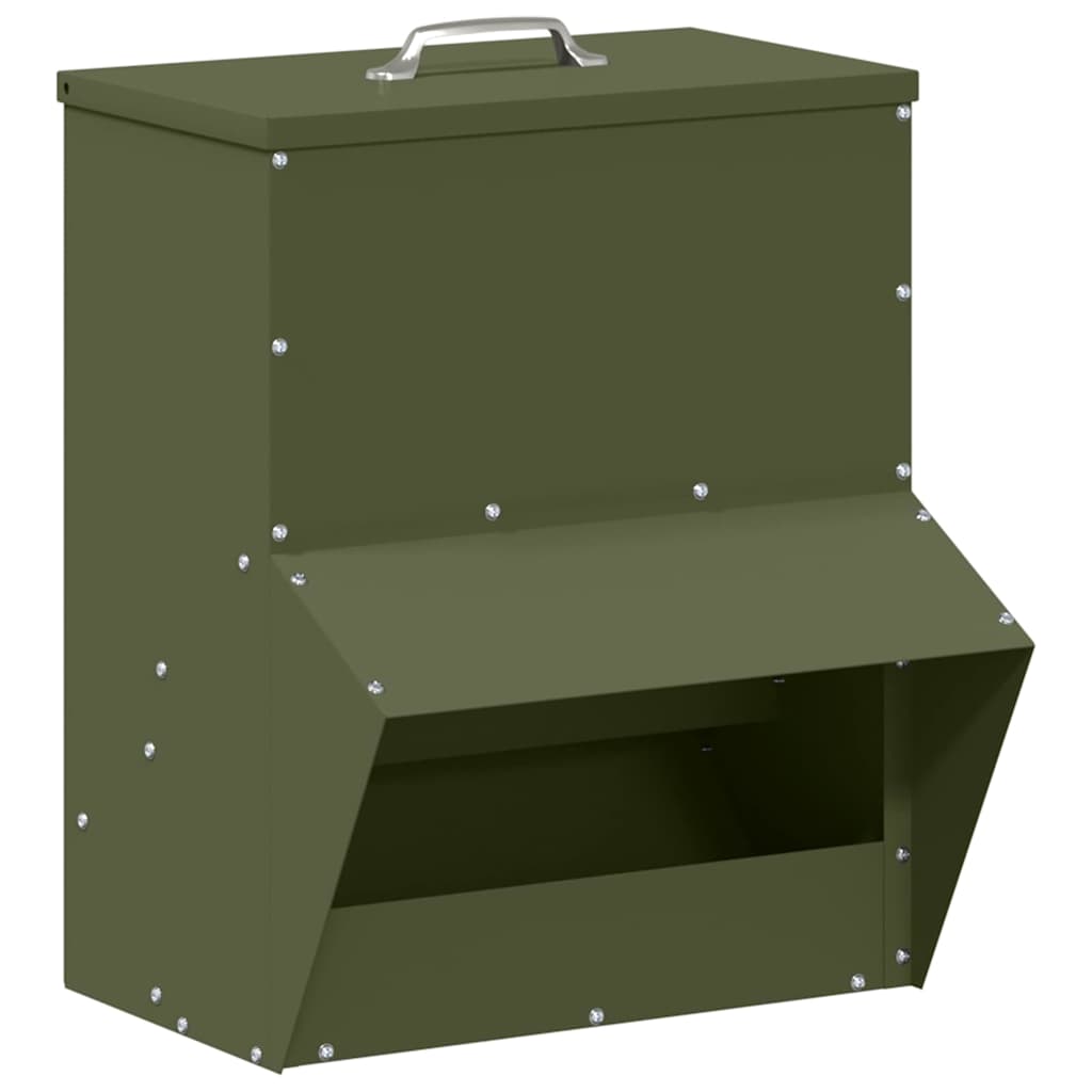 Comedouro para galinha verde oliva 20 x 25 x 35 cm