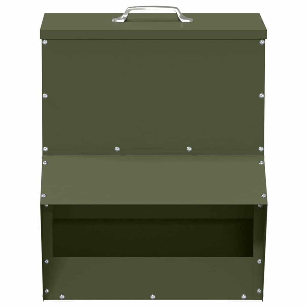 Comedouro para galinha verde oliva 20 x 25 x 35 cm