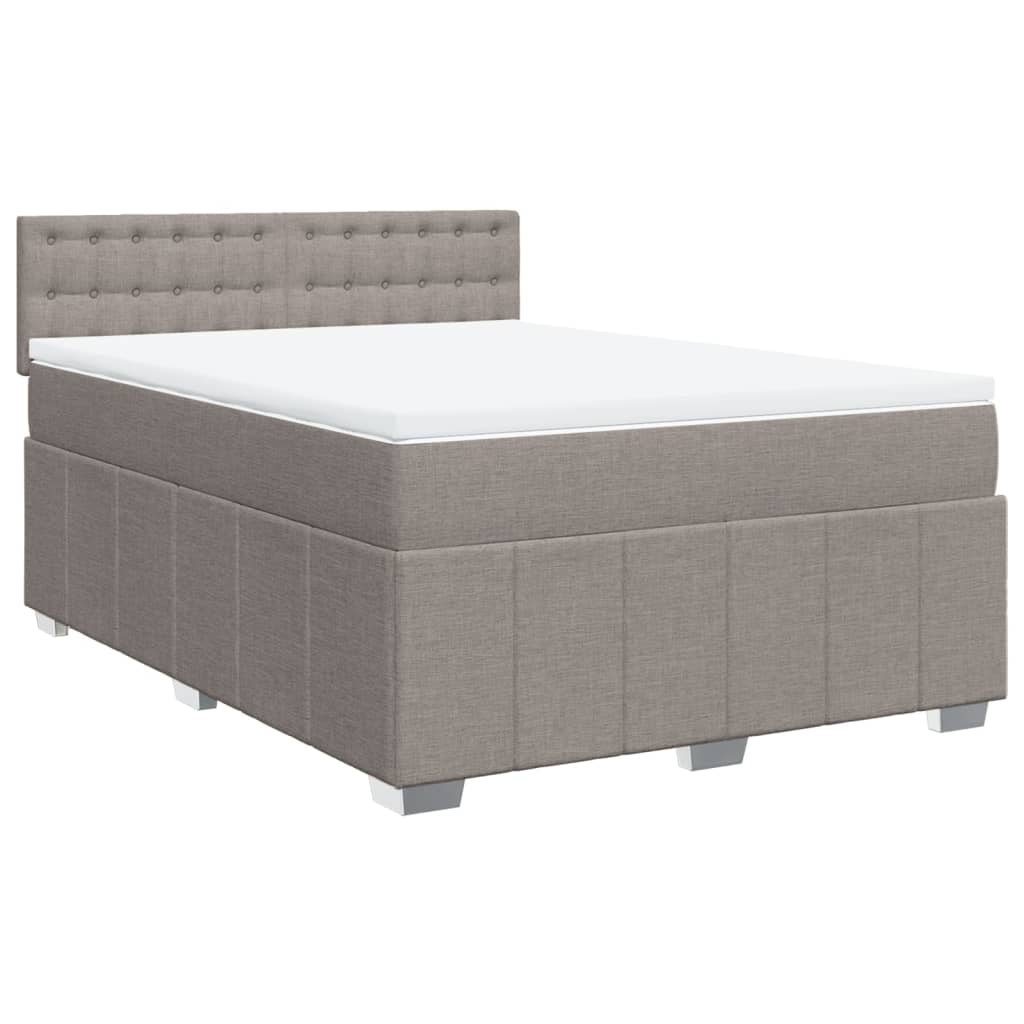 Cama com molas/colchão 140x190 cm tecido castanho-acinzentado