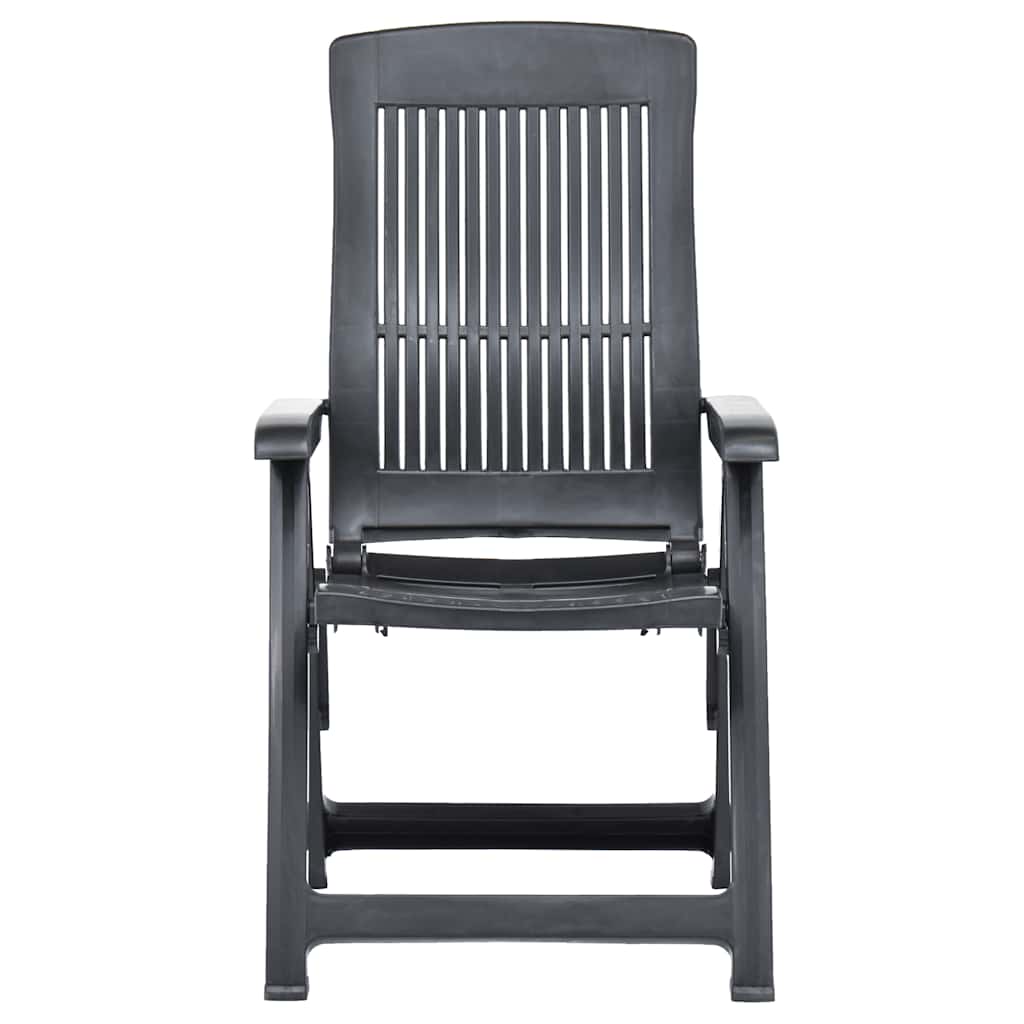 Cadeiras de jardim reclináveis 2 pcs plástico antracite