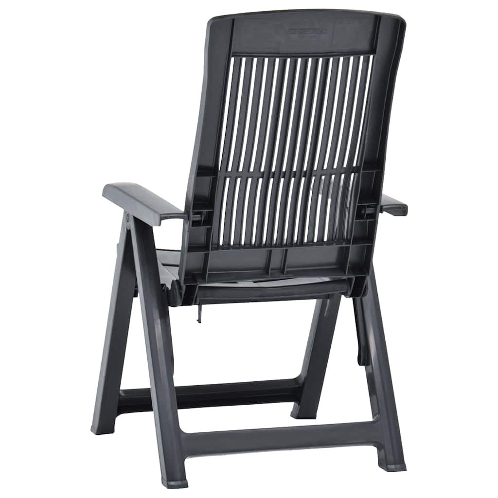 Cadeiras de jardim reclináveis 2 pcs plástico antracite
