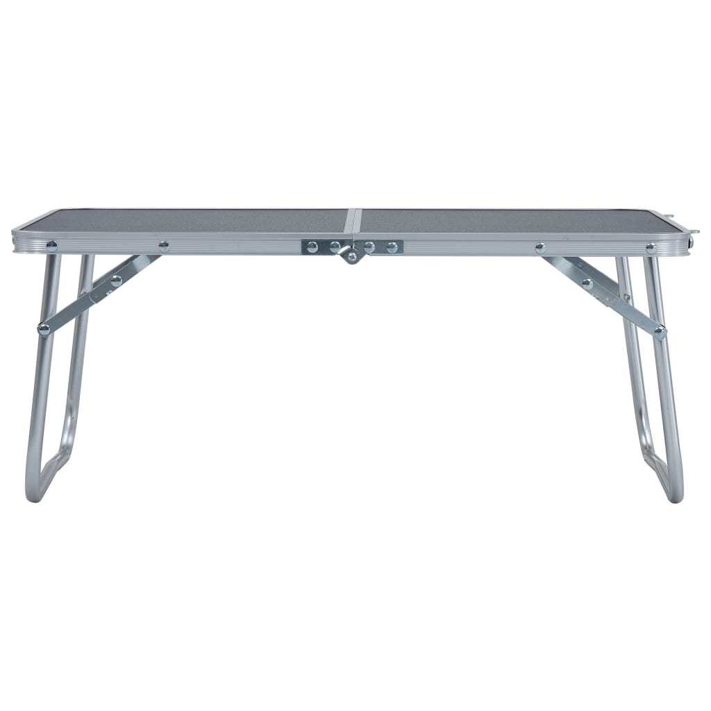 Mesa de campismo dobrável 60x40 cm alumínio cinzento