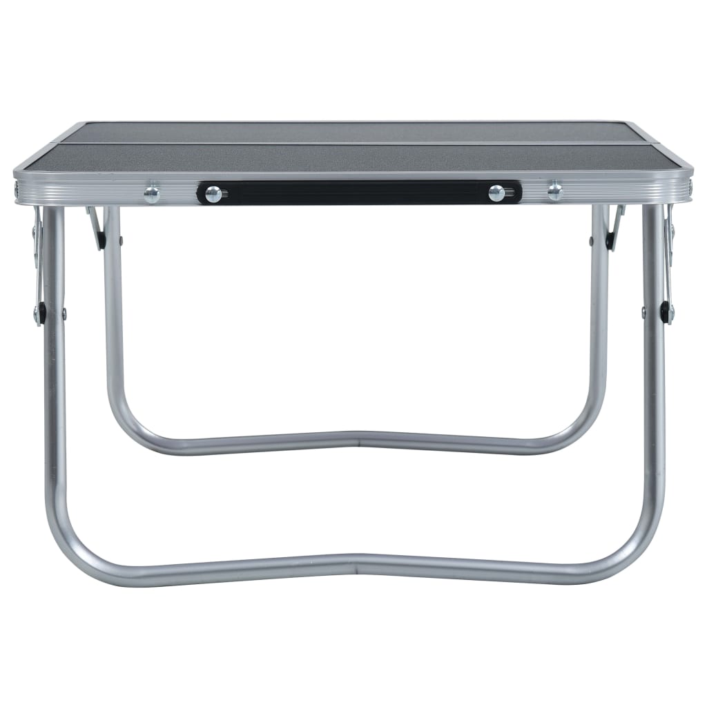 Mesa de campismo dobrável 60x40 cm alumínio cinzento