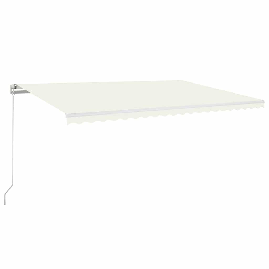 Toldo retrátil manual com LED 500x300 cm cor creme