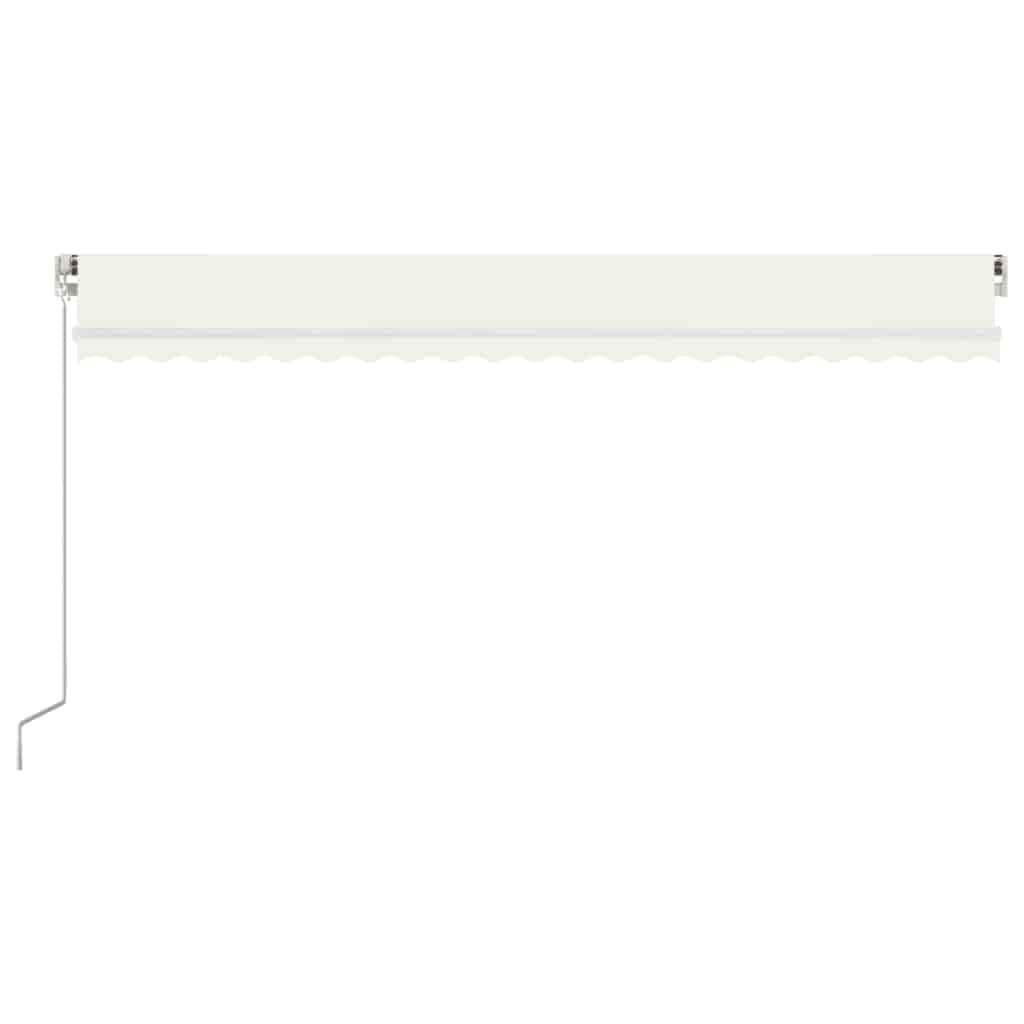 Toldo retrátil manual com LED 500x300 cm cor creme