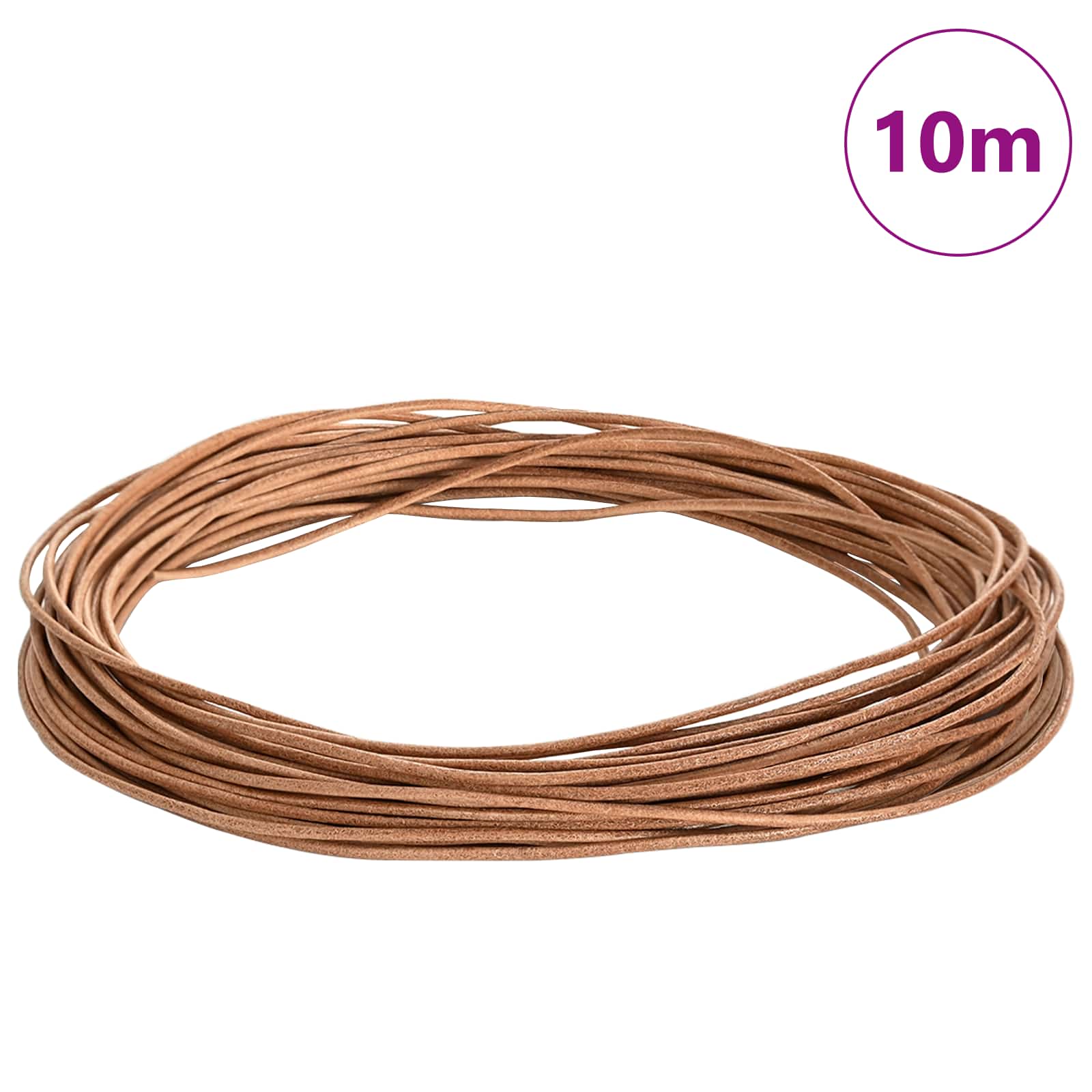 Corda de couro castanho ø1,5 mm x 10 m couro