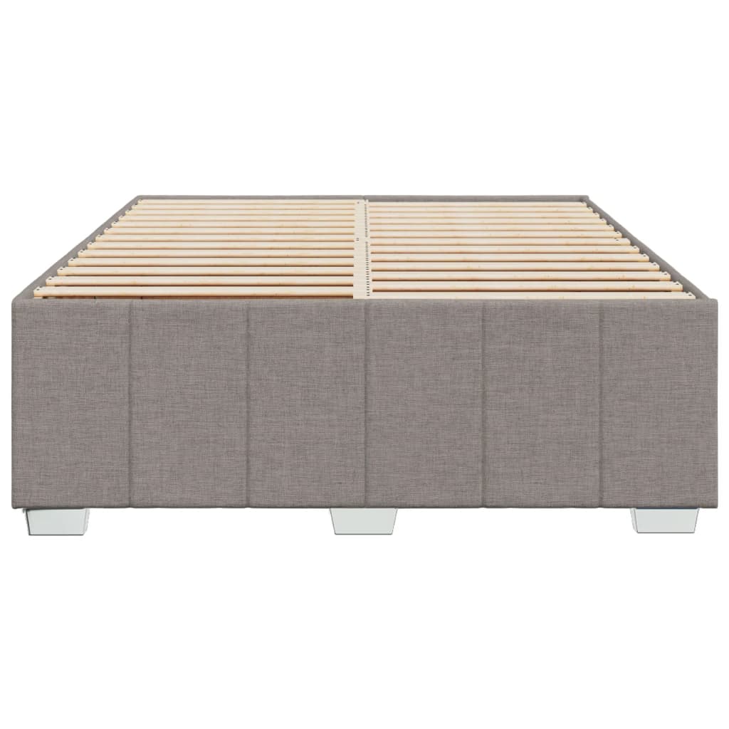 Cama sem colchão 140x190 cm tecido castanho-acinzentado