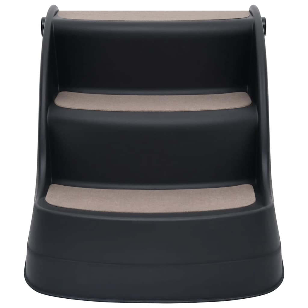 Escada para cães dobrável com 3 degraus preto