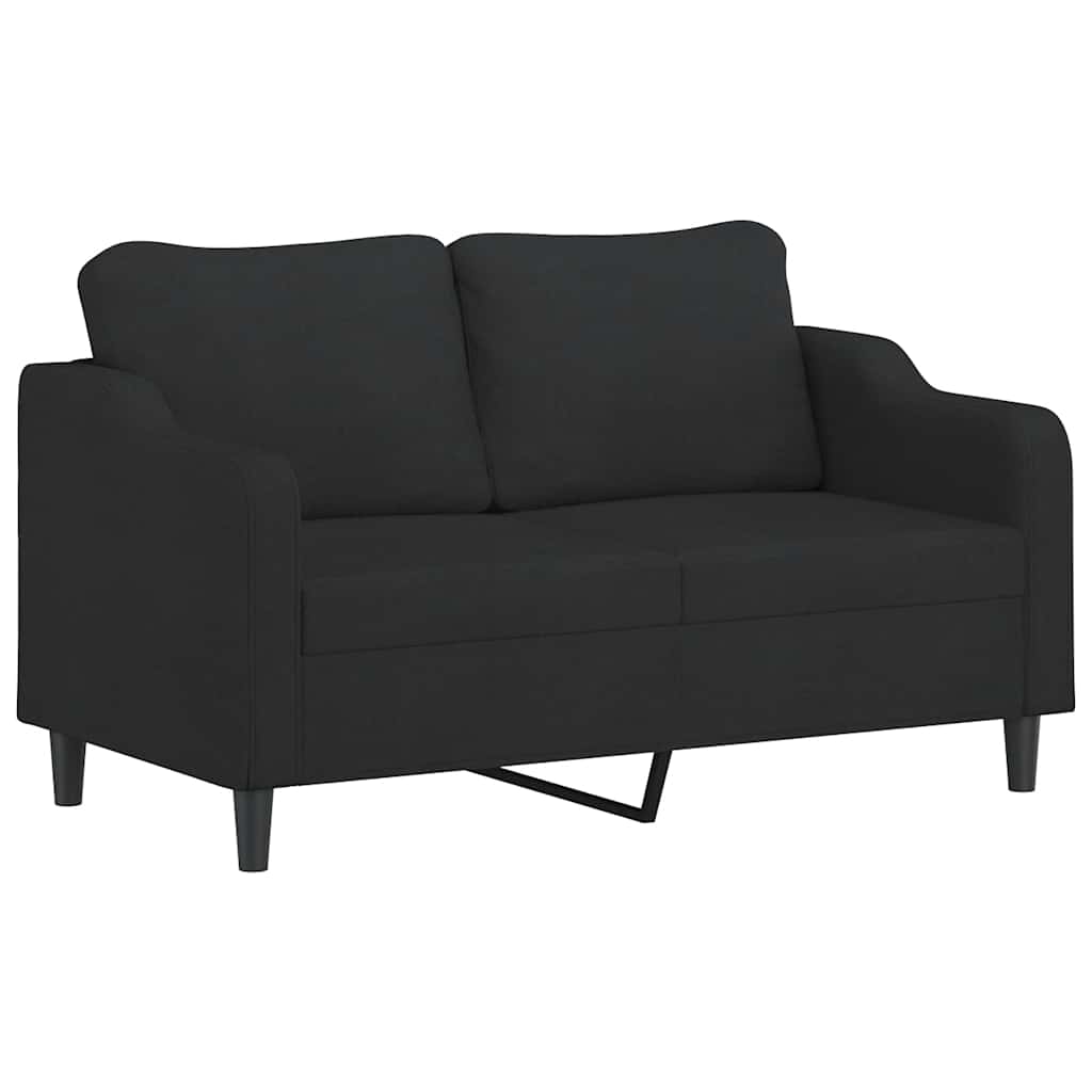 2 Pcs conjunto de sofás com almofadões tecido preto