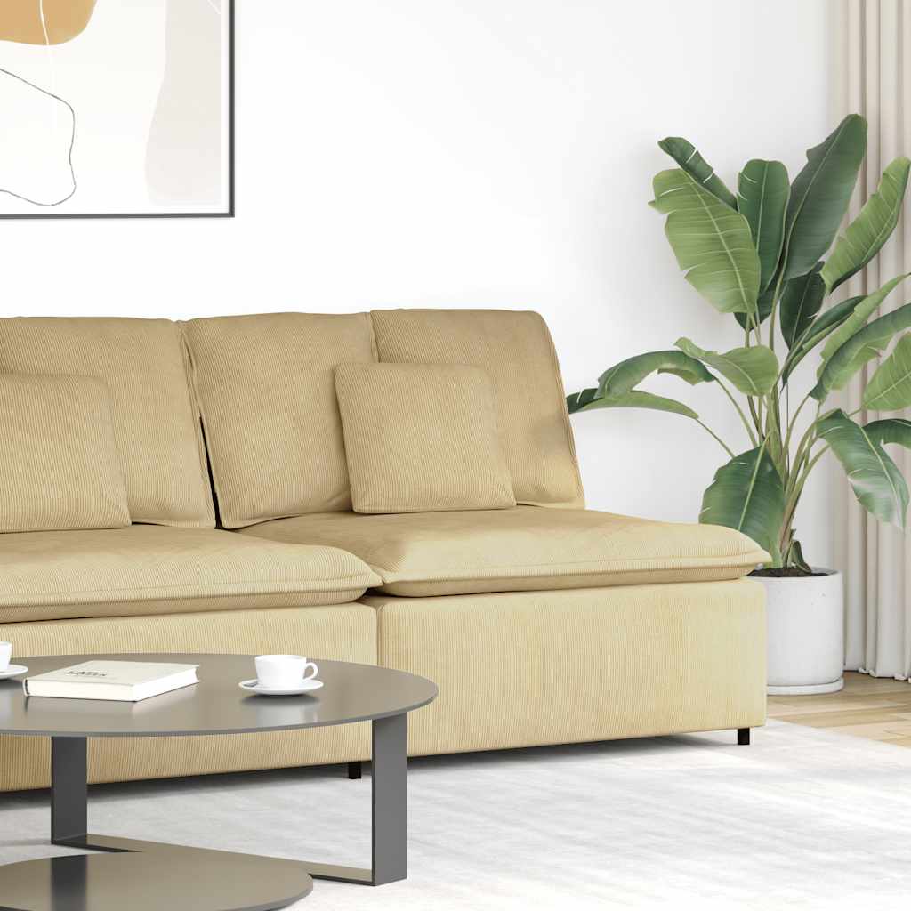 Módulo central para sofá modular com almofadas, cinza e verde, 100 cm
