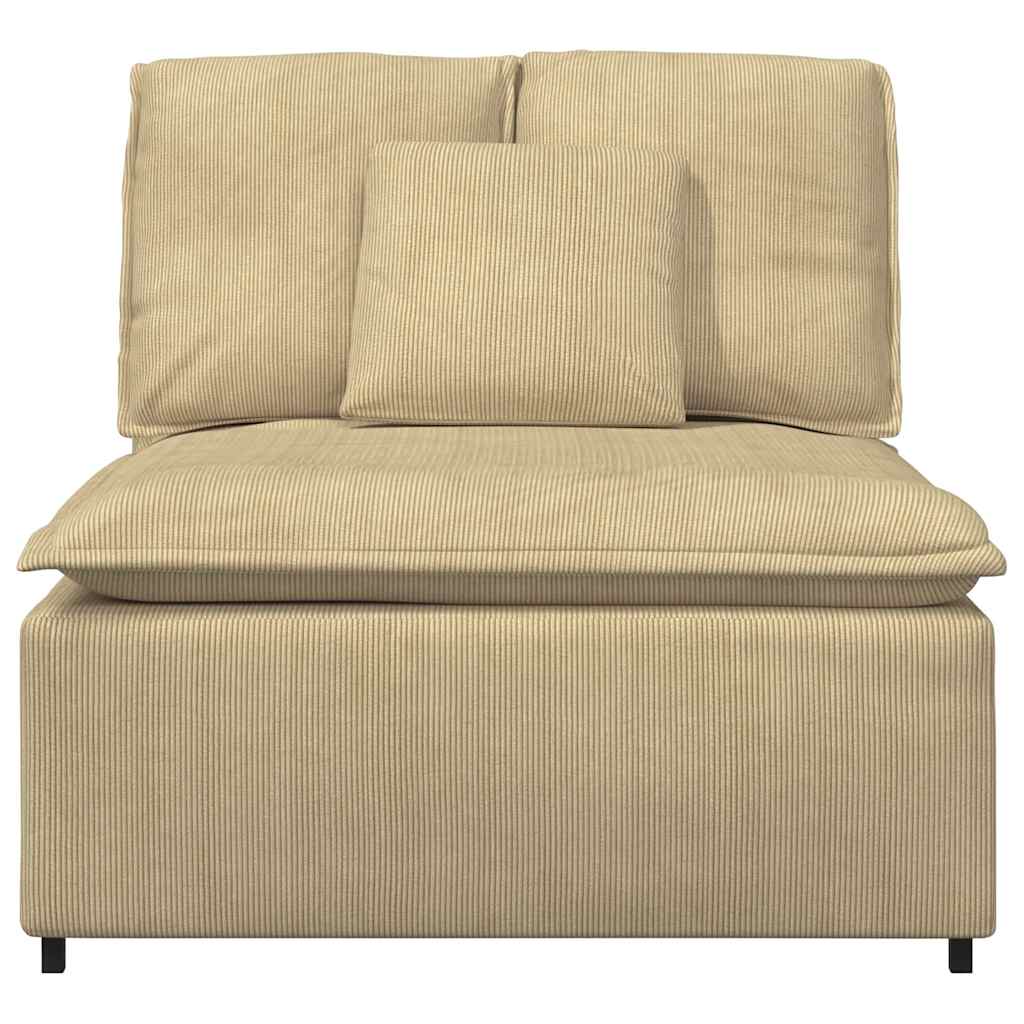 Módulo central para sofá modular com almofadas, cinza e verde, 100 cm