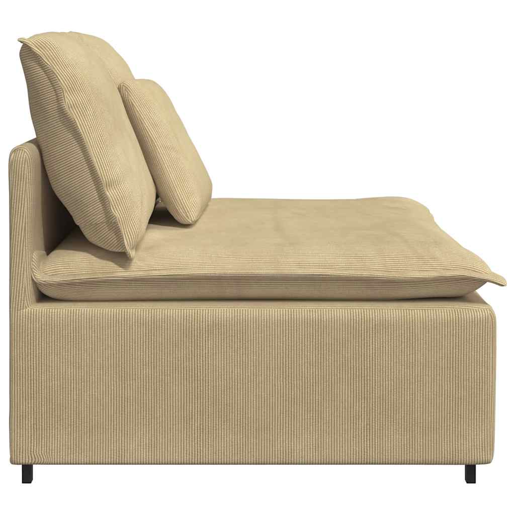 Módulo central para sofá modular com almofadas, cinza e verde, 100 cm