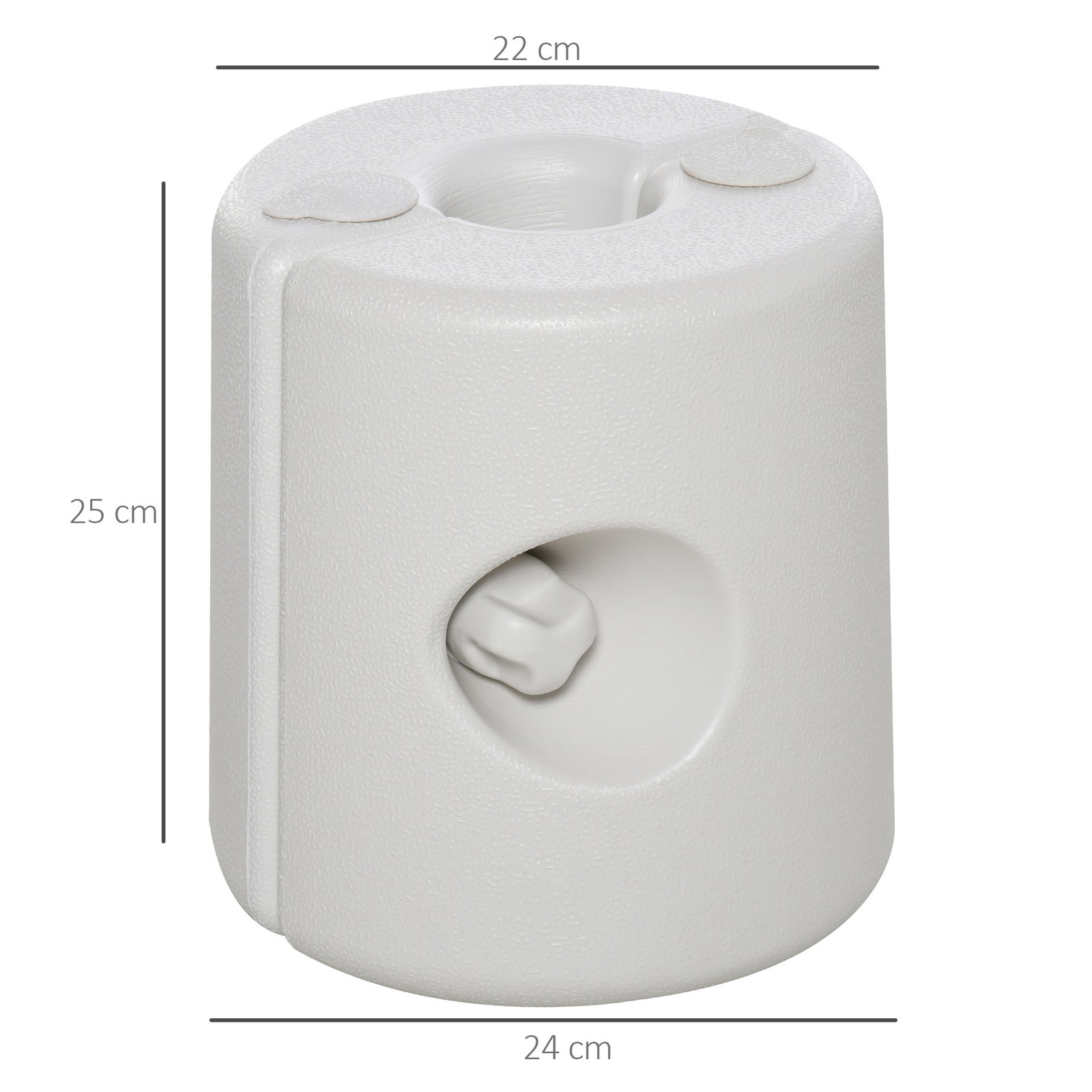 Conjunto de 4 Pesos para Tendas Dobráveis Suportes Enchíveis com 9 kg de Água com Maçanetas de Fixação Ø22/24x25 cm Branco