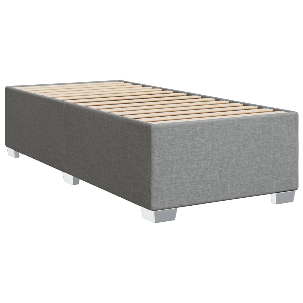 Estrutura de cama sem colchão 90x190 cm tecido cinzento-claro