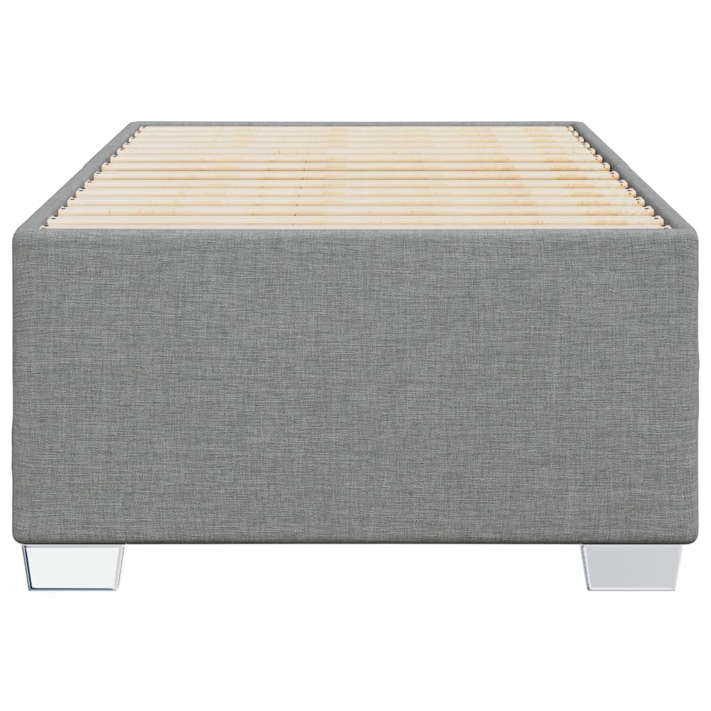 Estrutura de cama sem colchão 90x190 cm tecido cinzento-claro