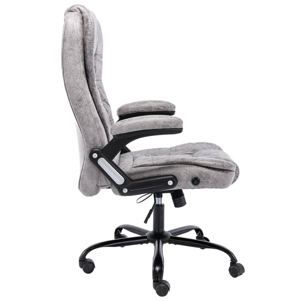 Cadeira de escritório couro artificial cinzento-claro