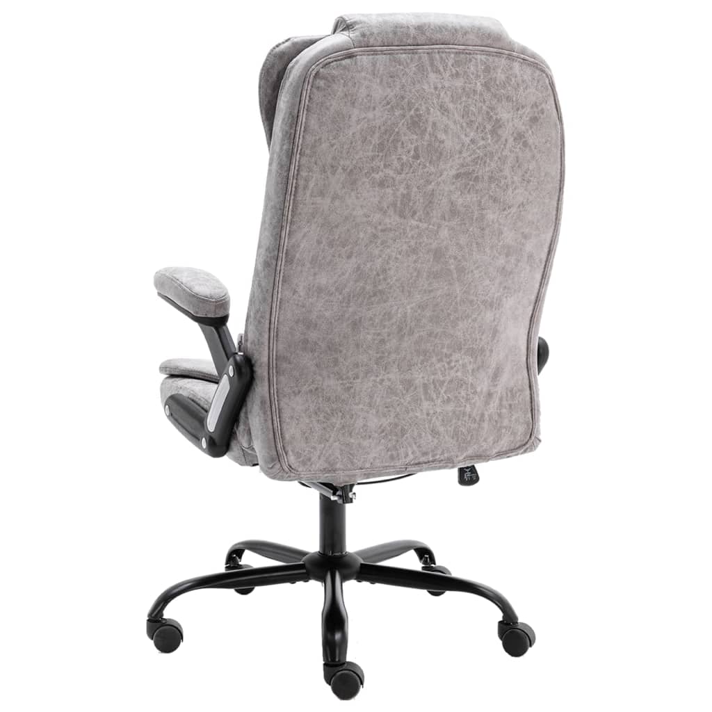 Cadeira de escritório couro artificial cinzento-claro