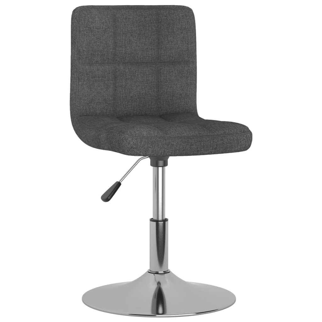 Cadeiras de jantar giratórias 6 pcs tecido cinzento-escuro