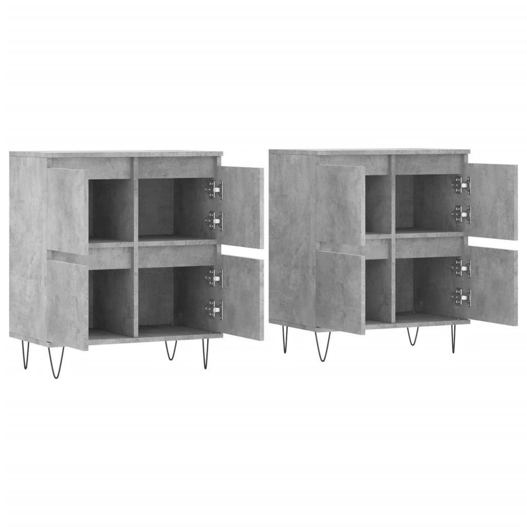 Aparadores 2 pcs derivados de madeira cinzento cimento