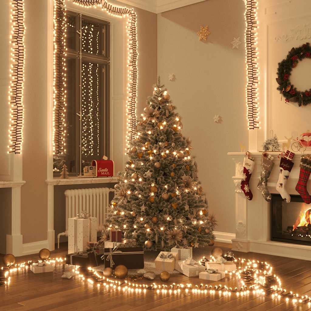 Cordão de luzes agrupadas 3000 luzes LED PVC branco quente