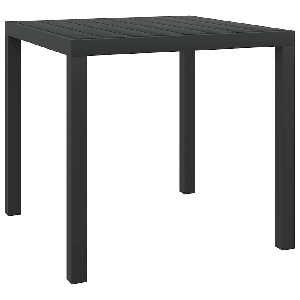 Mesa de jardim em alumínio e wpc 80x80x74 cm preto