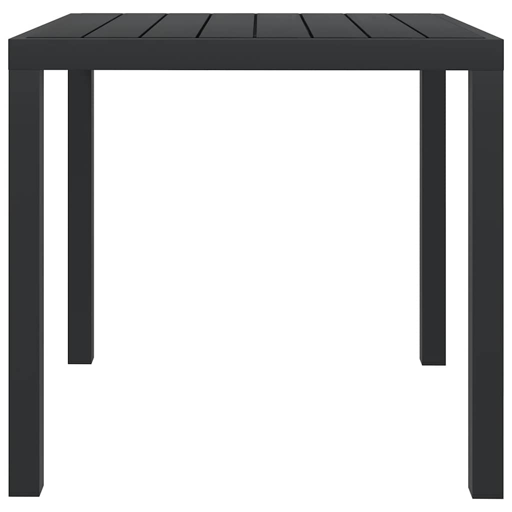 Mesa de jardim em alumínio e wpc 80x80x74 cm preto