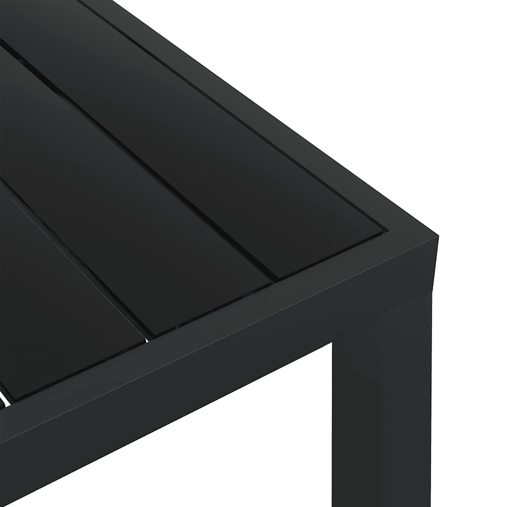 Mesa de jardim em alumínio e wpc 80x80x74 cm preto