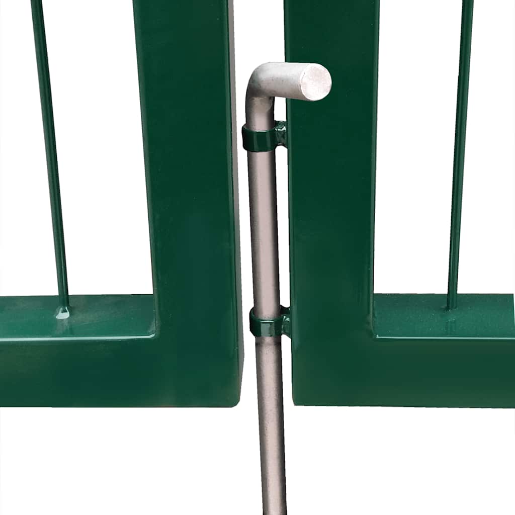 Portão de jardim com postes 350x140 cm aço verde.