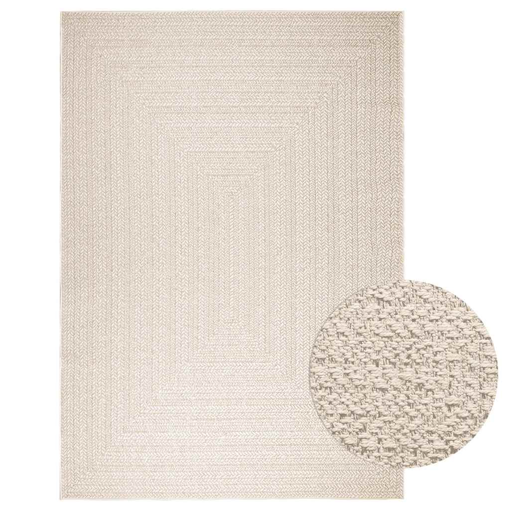 Tapete zizur creme 200x290cm aspeto de juta interior e exterior