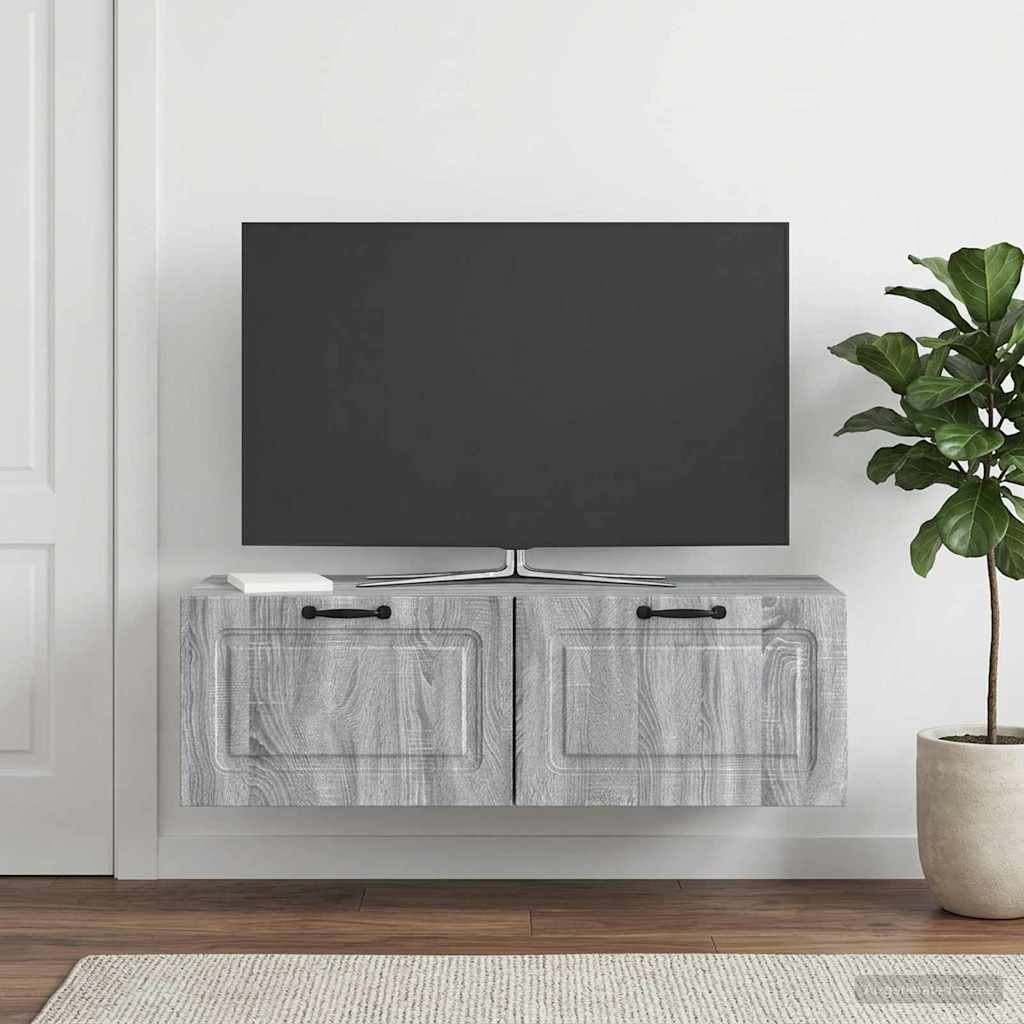 Gabinete de TV de parede sonoma cinzento 98 x 41 x 30 cm