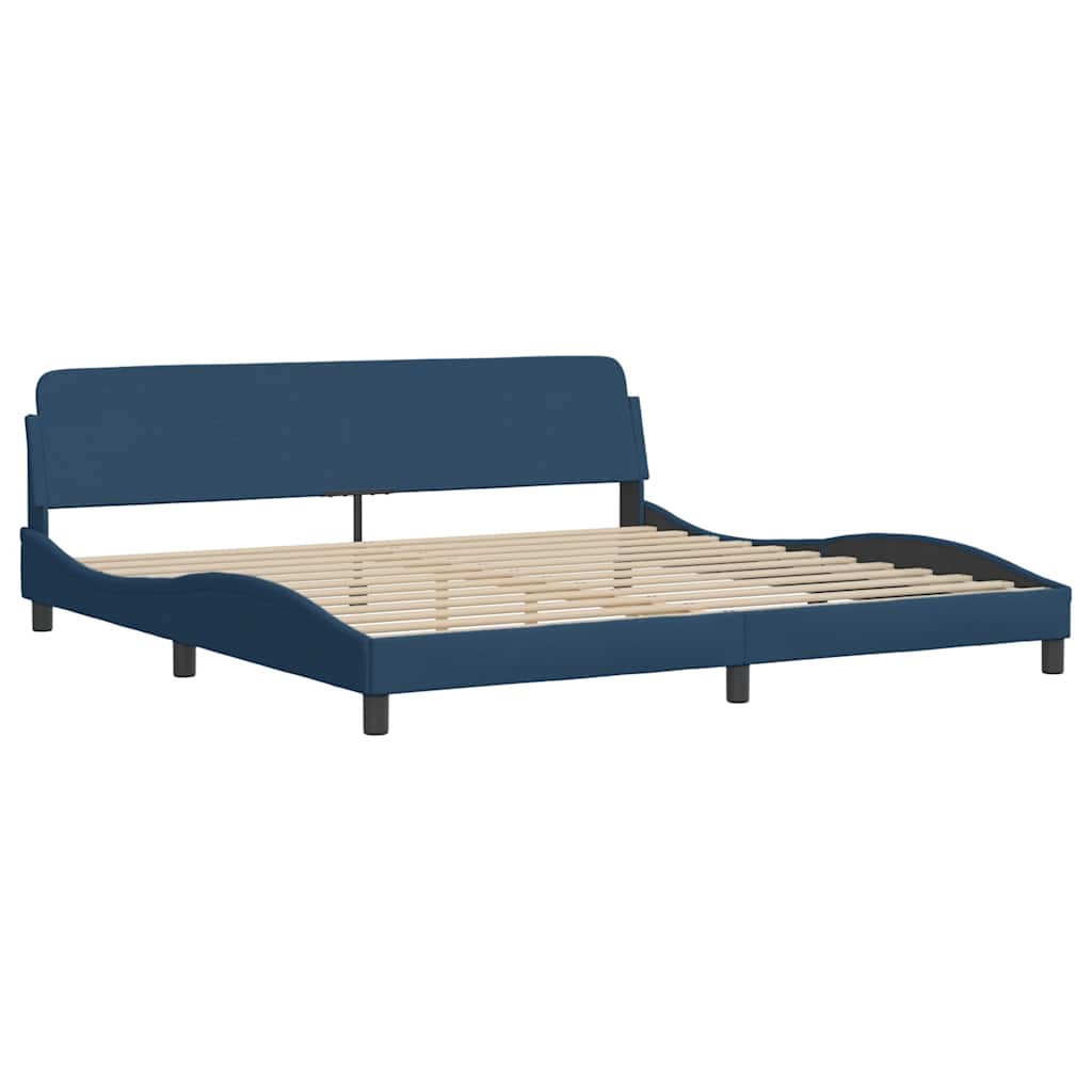 Cama com colchão dover 200x200 cm tecido azul