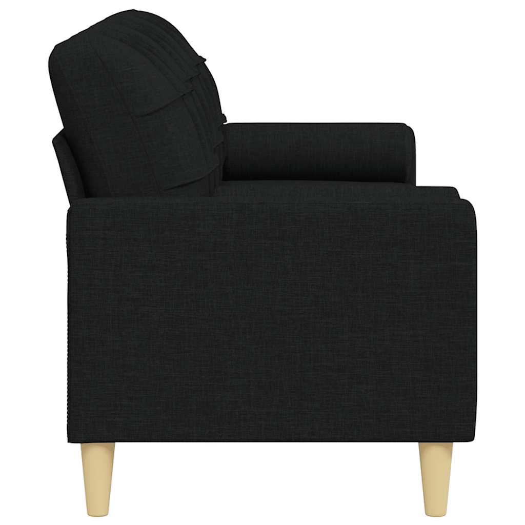 Sofá 3 lugares c/ almofadas decorativas 210 cm tecido preto