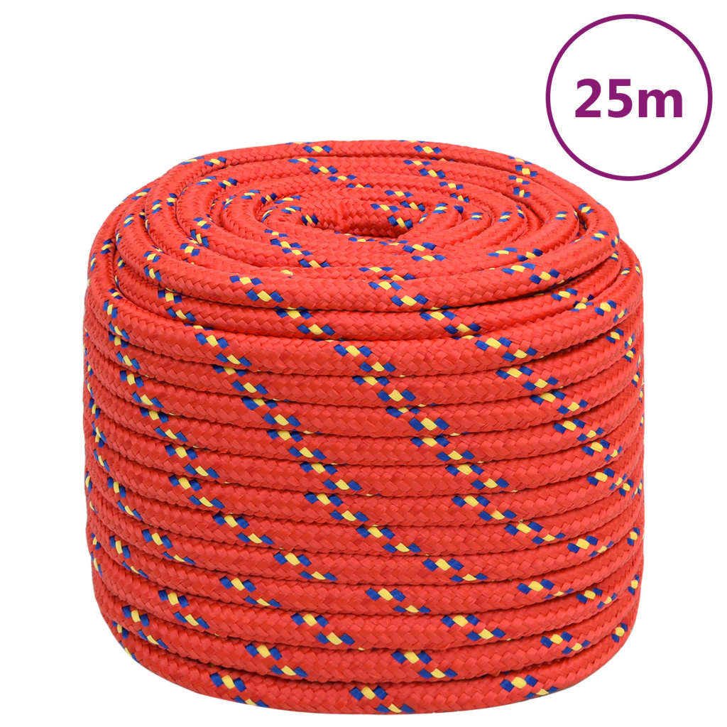 Corda de barco 16 mm 25 m polipropileno vermelho