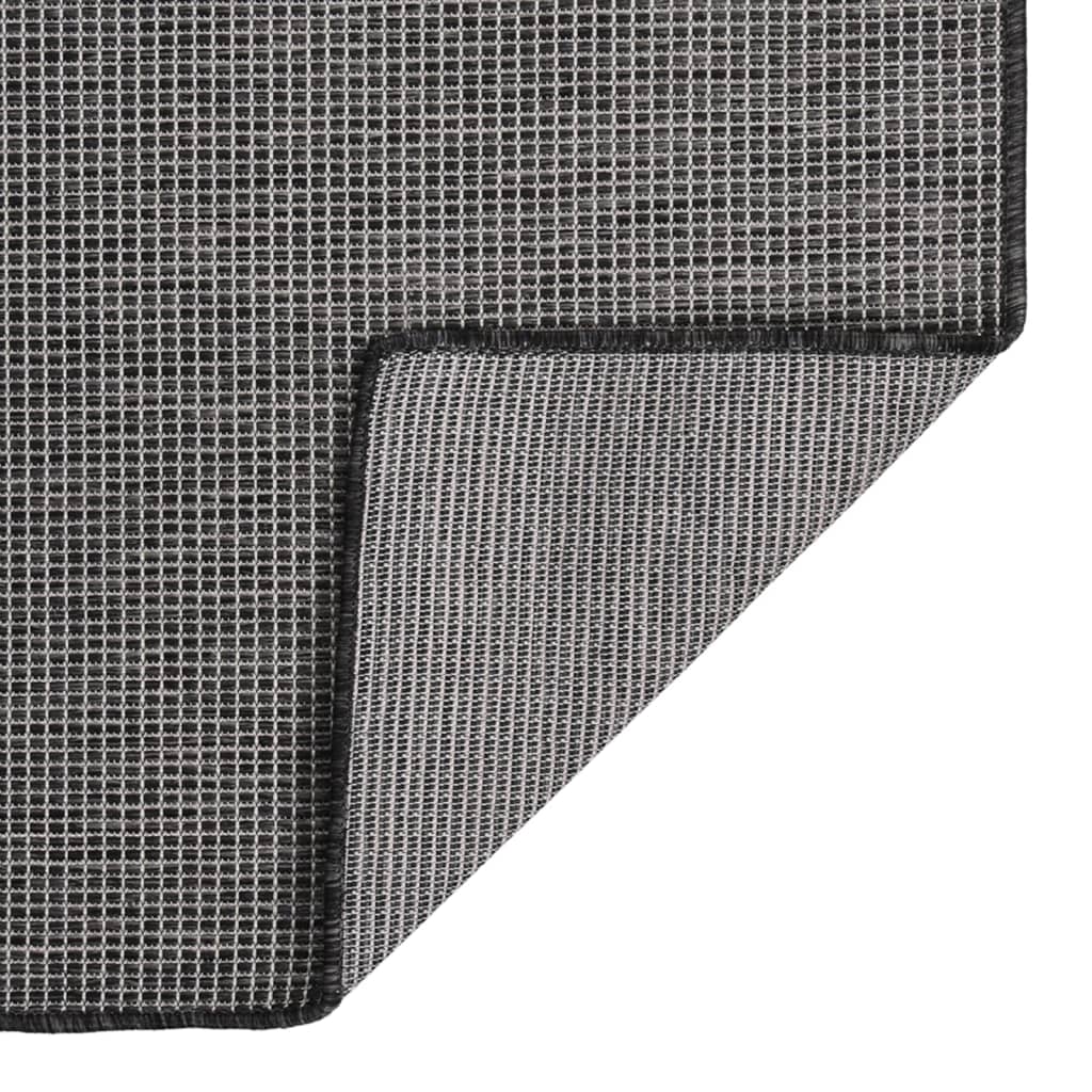 Tapete de tecido plano para exterior 100x200 cm cinzento