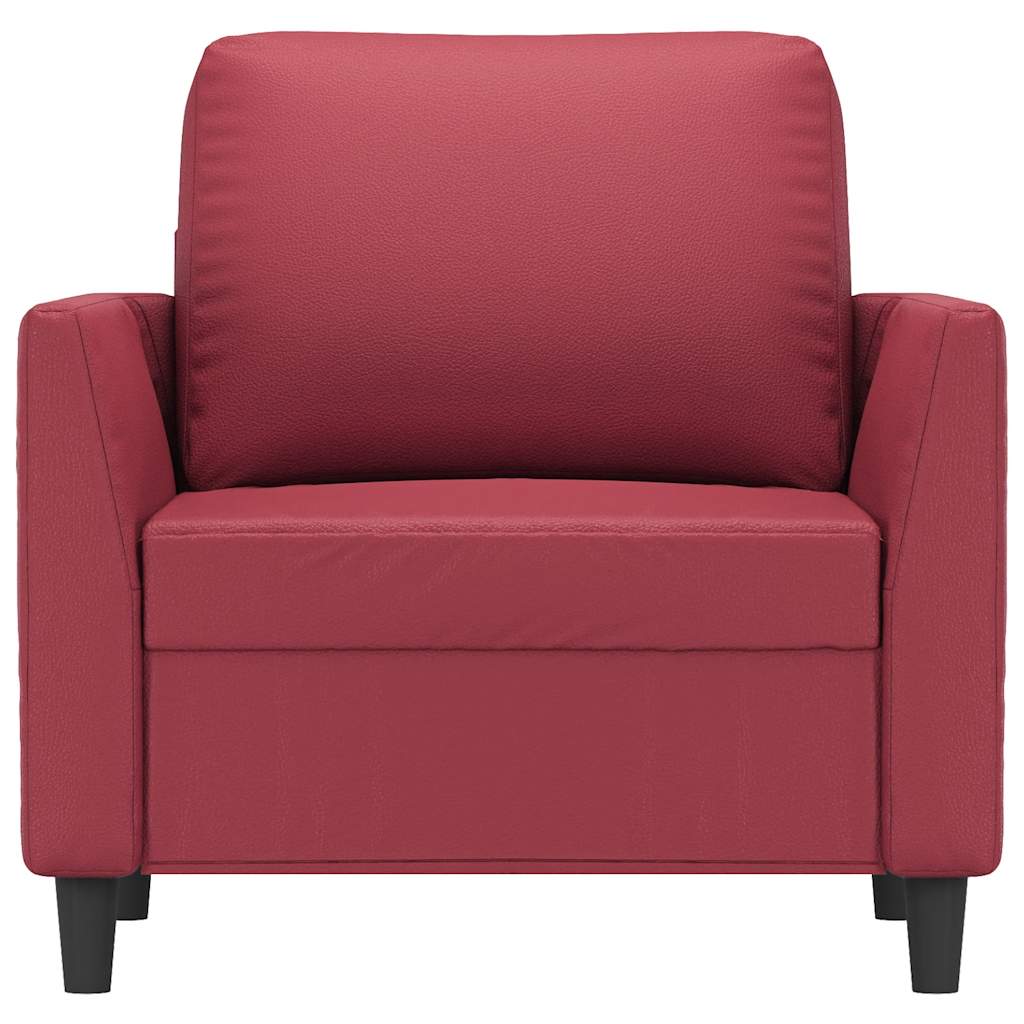 Poltrona 60 cm couro artificial vermelho tinto
