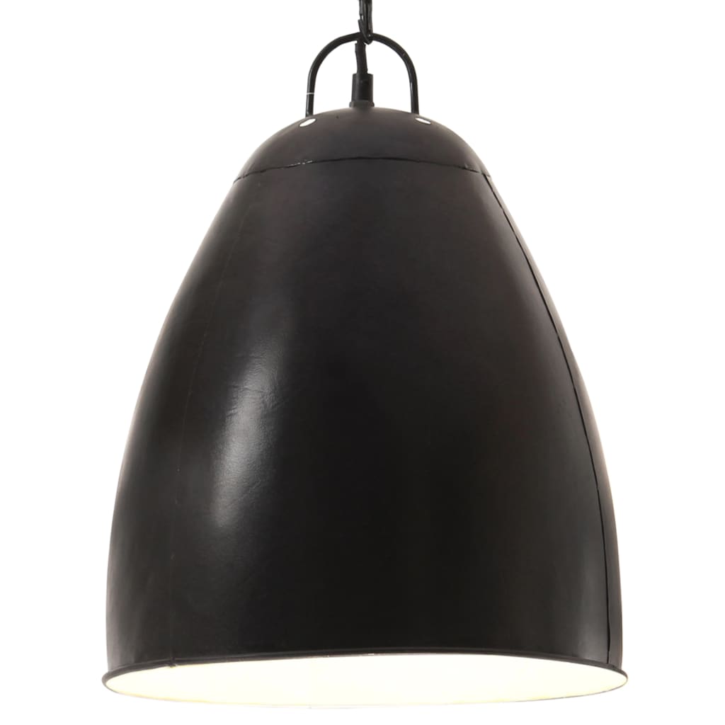 Candeeiro suspenso industrial redondo 25 w 32 cm e27 preto