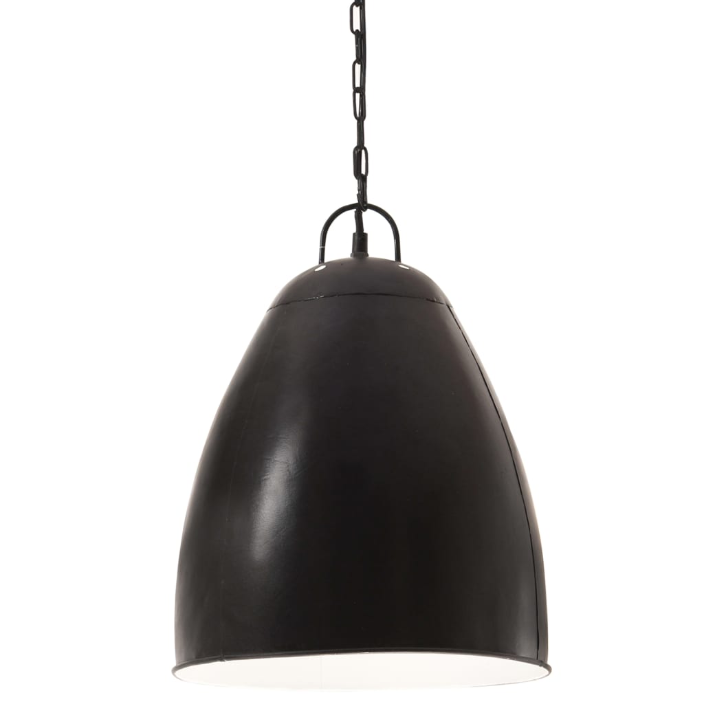 Candeeiro suspenso industrial redondo 25 w 32 cm e27 preto