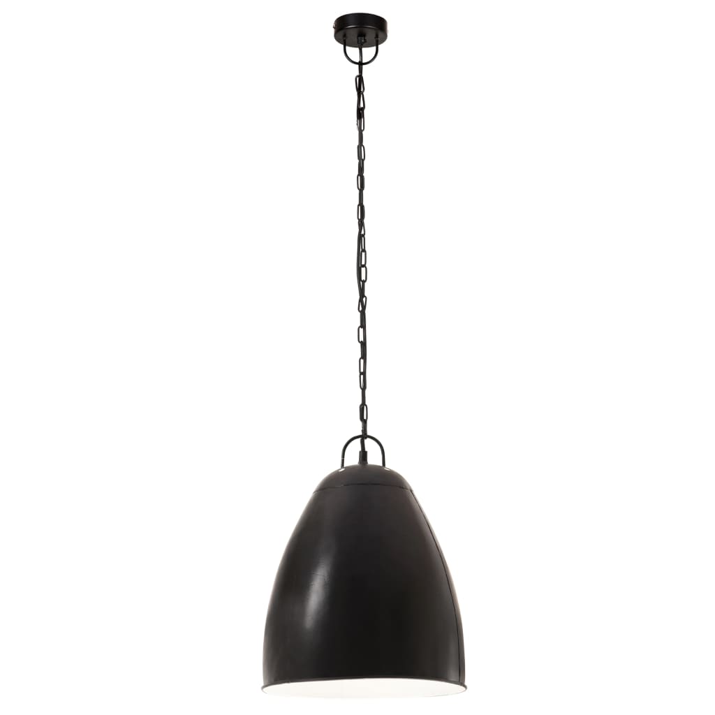 Candeeiro suspenso industrial redondo 25 w 32 cm e27 preto