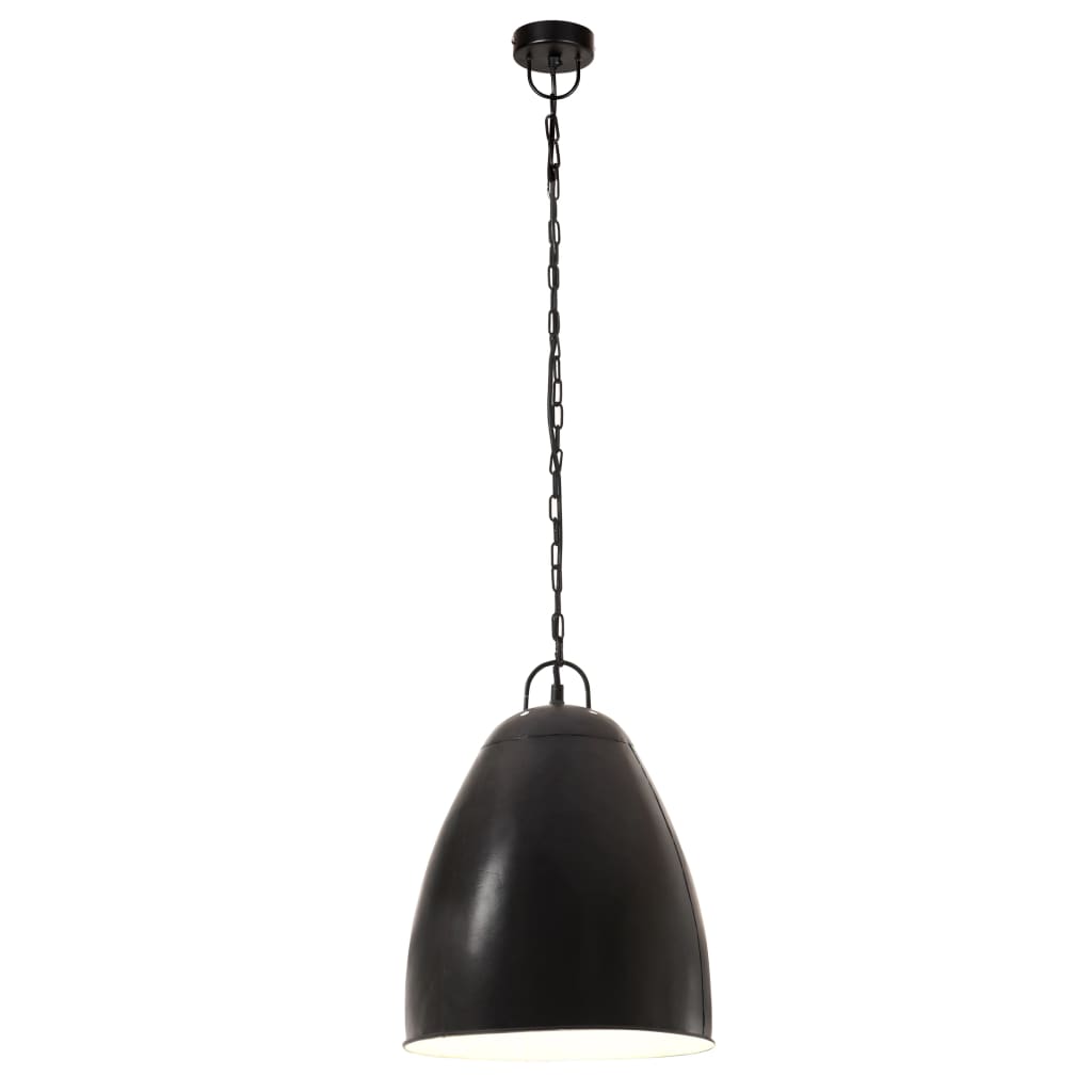 Candeeiro suspenso industrial redondo 25 w 32 cm e27 preto