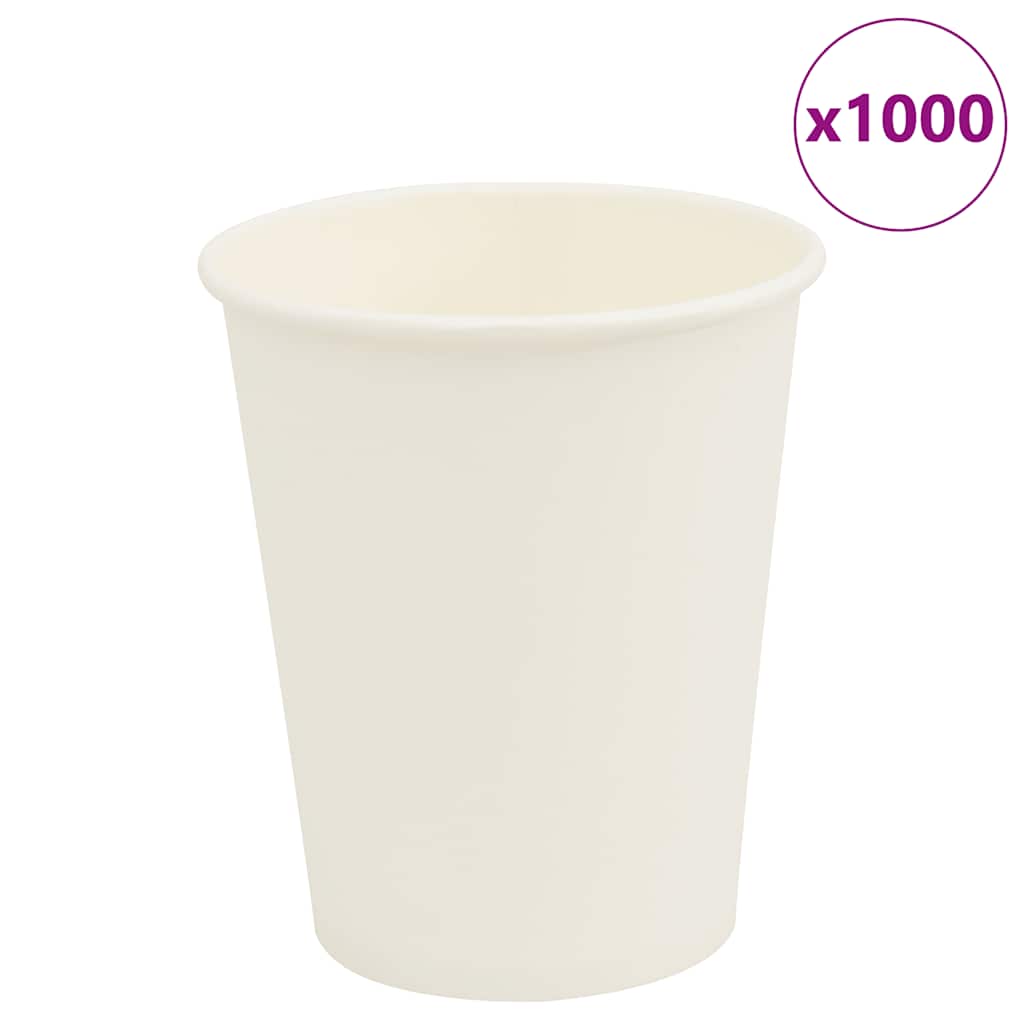 Copos de café de papel 1000 pcs 8oz 200ml branco