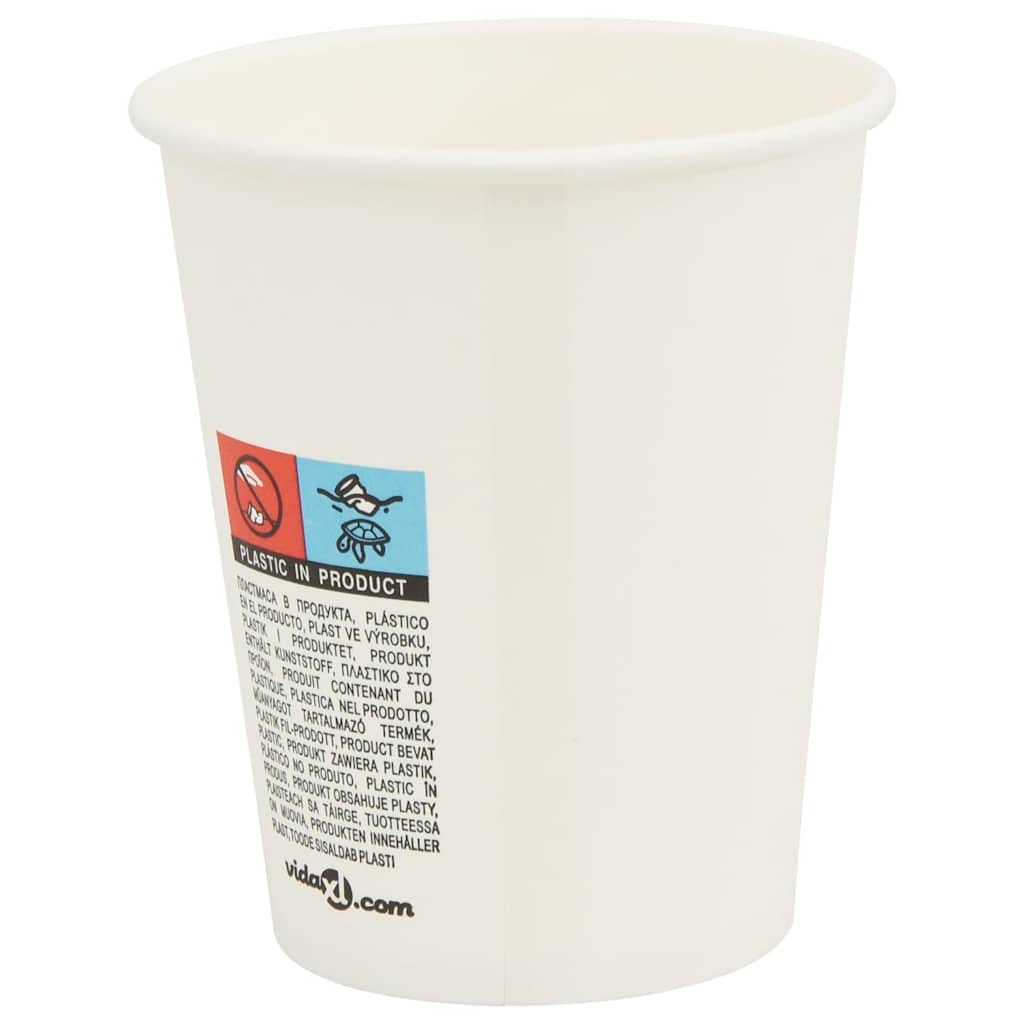Copos de café de papel 1000 pcs 8oz 200ml branco