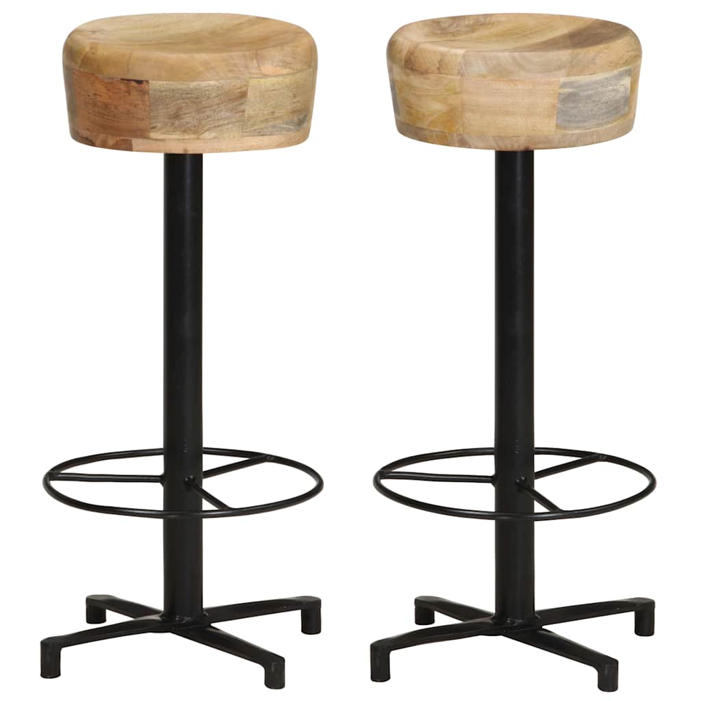 Bancos de bar 2 pcs 76 cm madeira de mangueira maciça