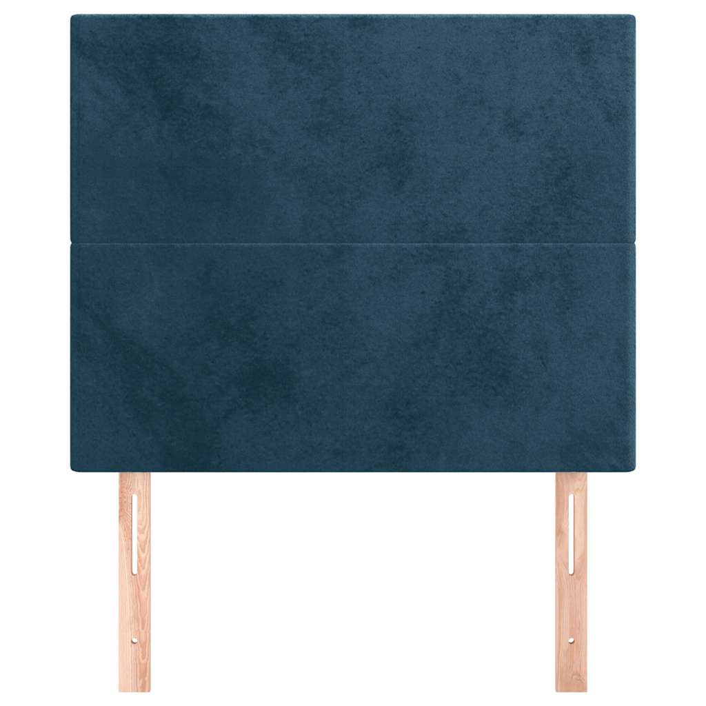 Cabeceira azul escuro 100x5x118/128 cm veludo
