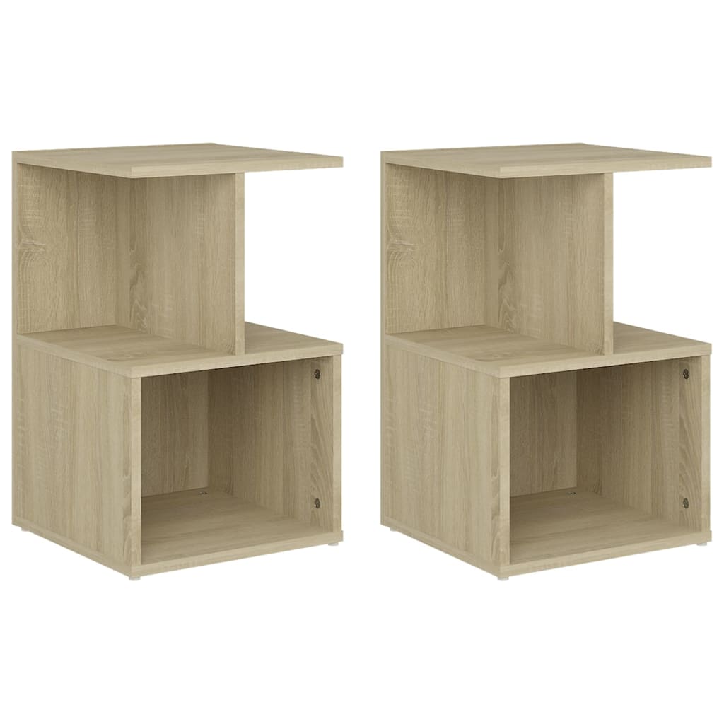 Mesas cabeceira 2 pcs 35x35x55cm deriv. madeira carvalho sonoma