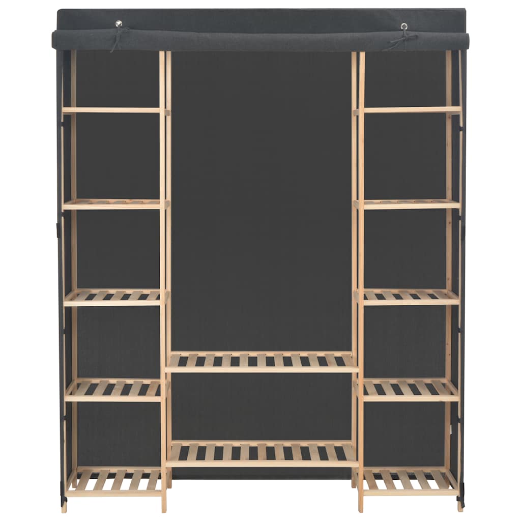 Roupeiro 135x40x170 cm tecido cinzento
