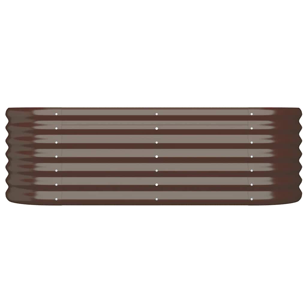 Canteiro elevado jardim 114x40x36cm aço galvanizado castanho