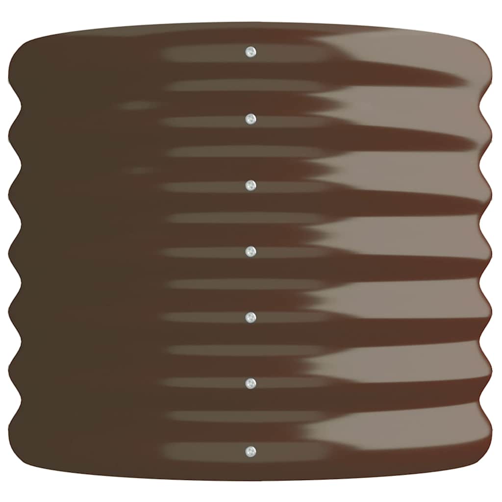 Canteiro elevado jardim 114x40x36cm aço galvanizado castanho