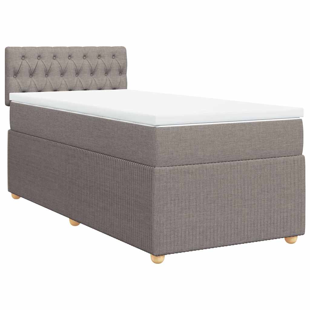 Cama com molas/colchão 80x200 cm tecido castanho-acinzentado