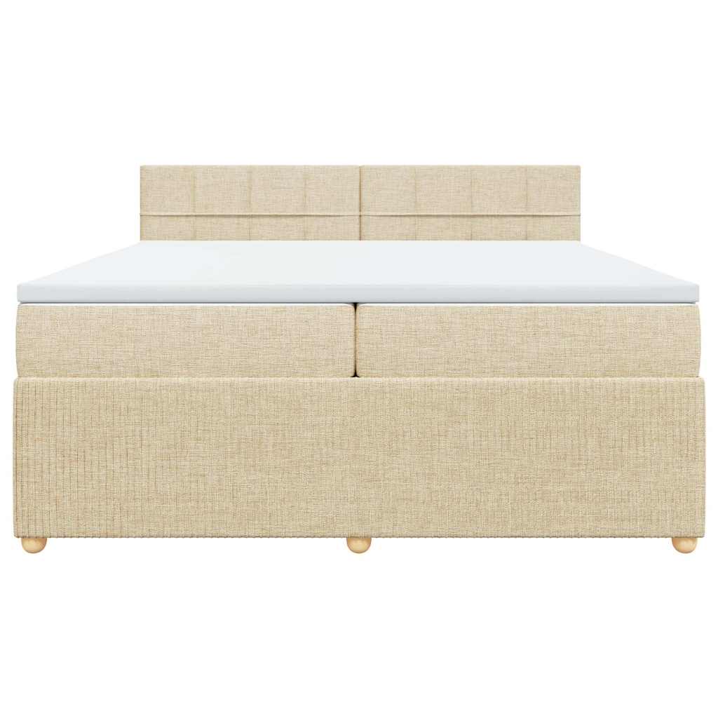 Cama com molas/colchão 200x200 cm tecido cor creme